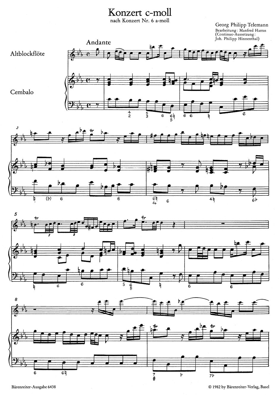 Telemann: Recorder Concerto in C Minor, TWV 42:a2 – Ficks Music