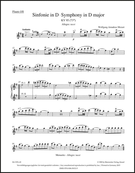 Mozart: Symphony No. 45 in D Major, K. 95 (73n)