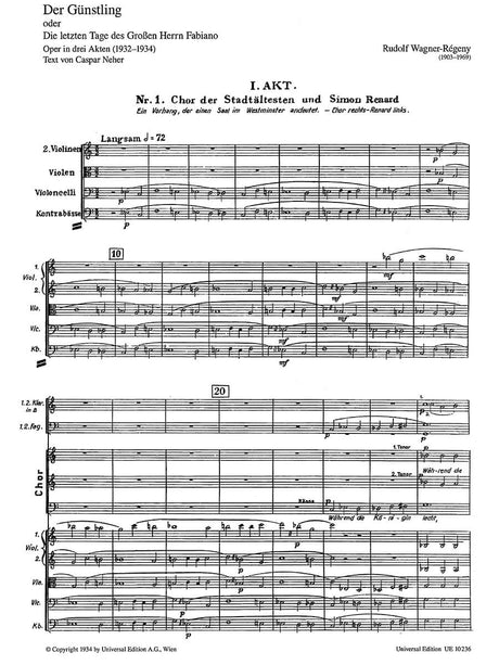 Wagner-Régeny: Der Günstling