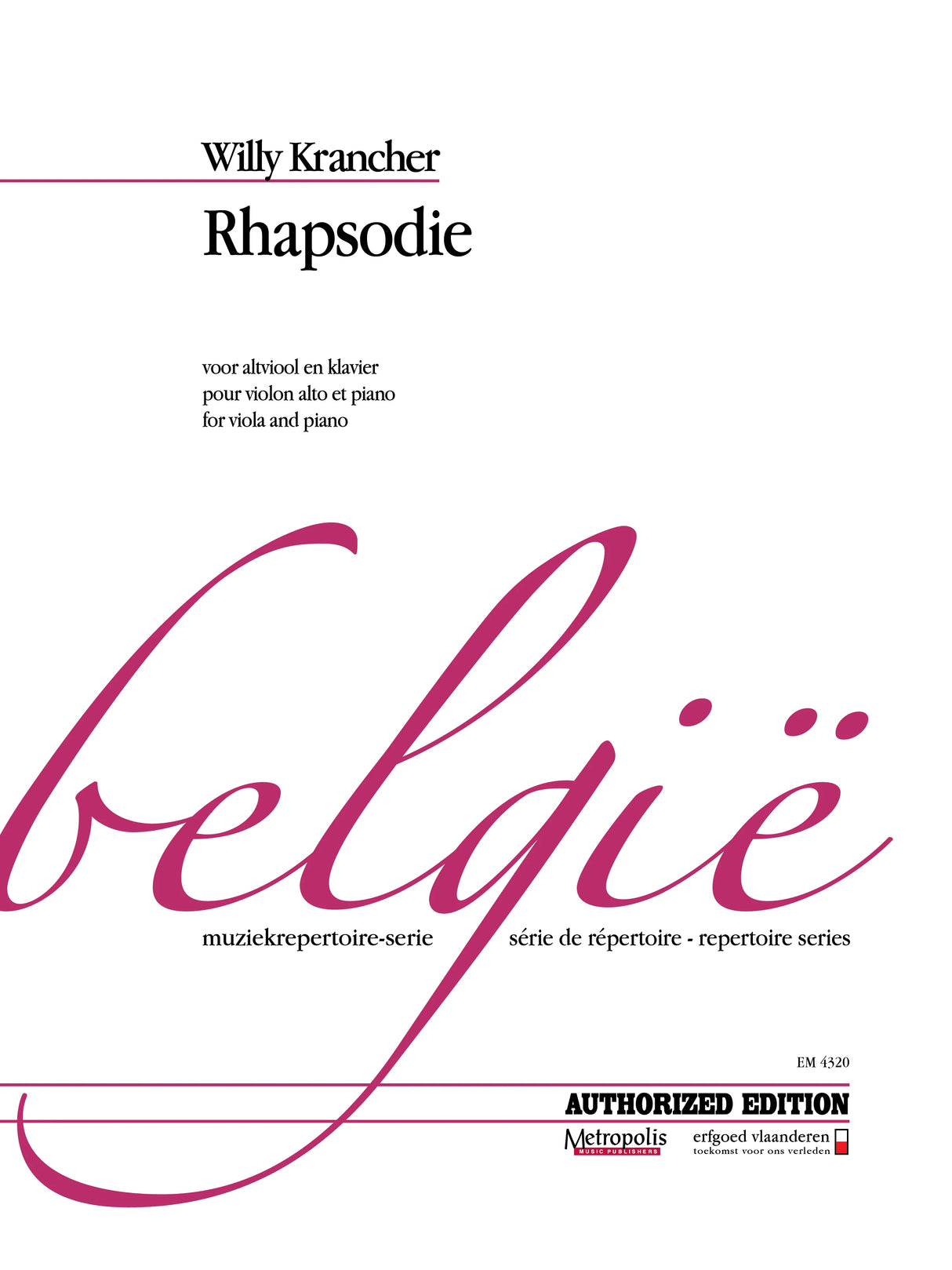 Krancher: Rhapsodie for Viola & Piano