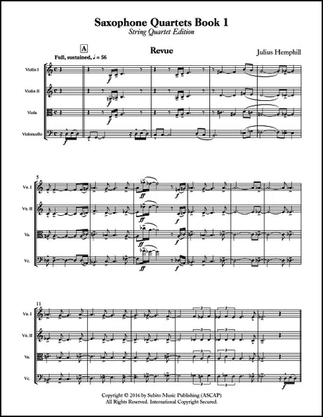 Hemphill: Quartets - Book 1 (arr. for string quartet)