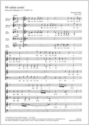 Schütz: Mi saluta costei (She greets me), SWV 12