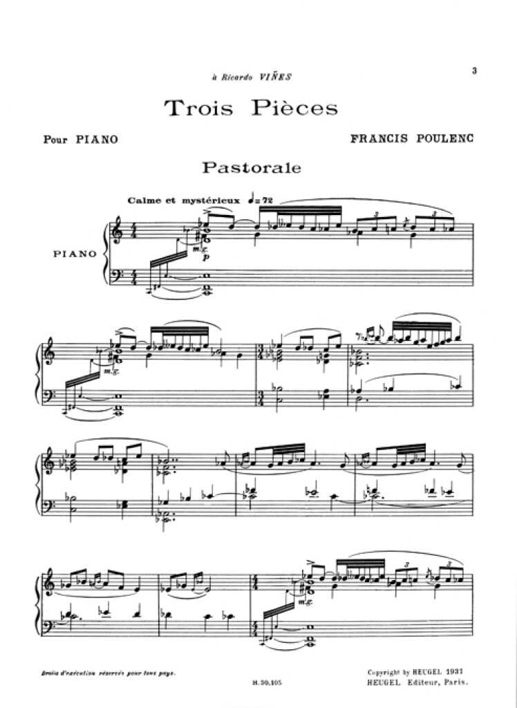 Poulenc: Trois Pièces – Ficks Music