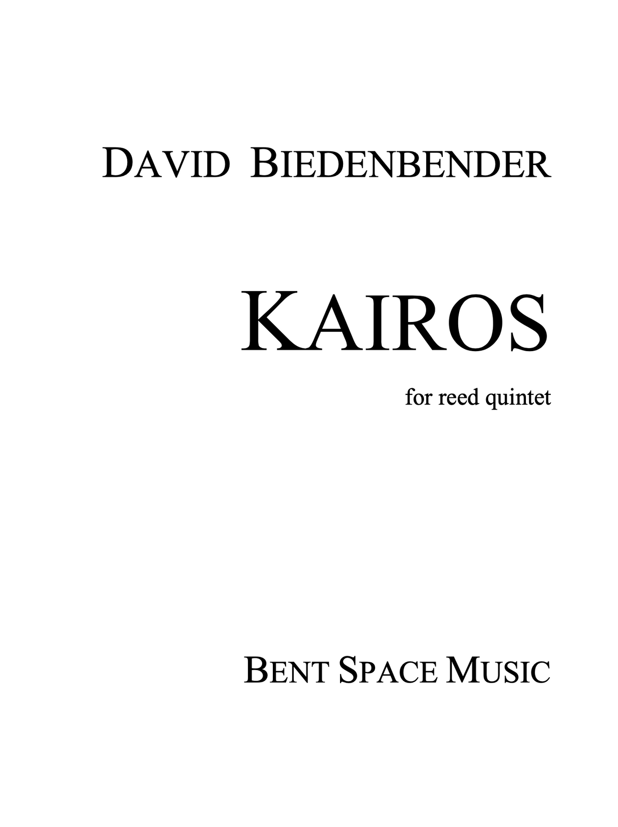 Biedenbender: Kairos