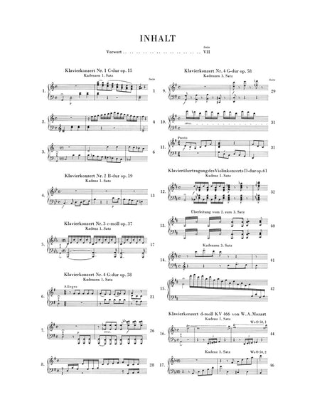 Beethoven: Cadenzas in the Piano Concertos