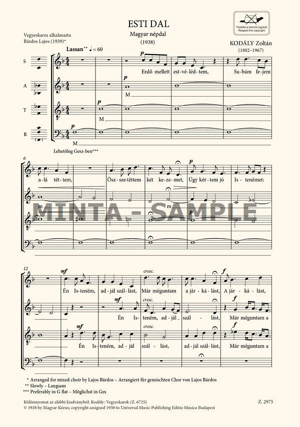 Kodály: Evening Song