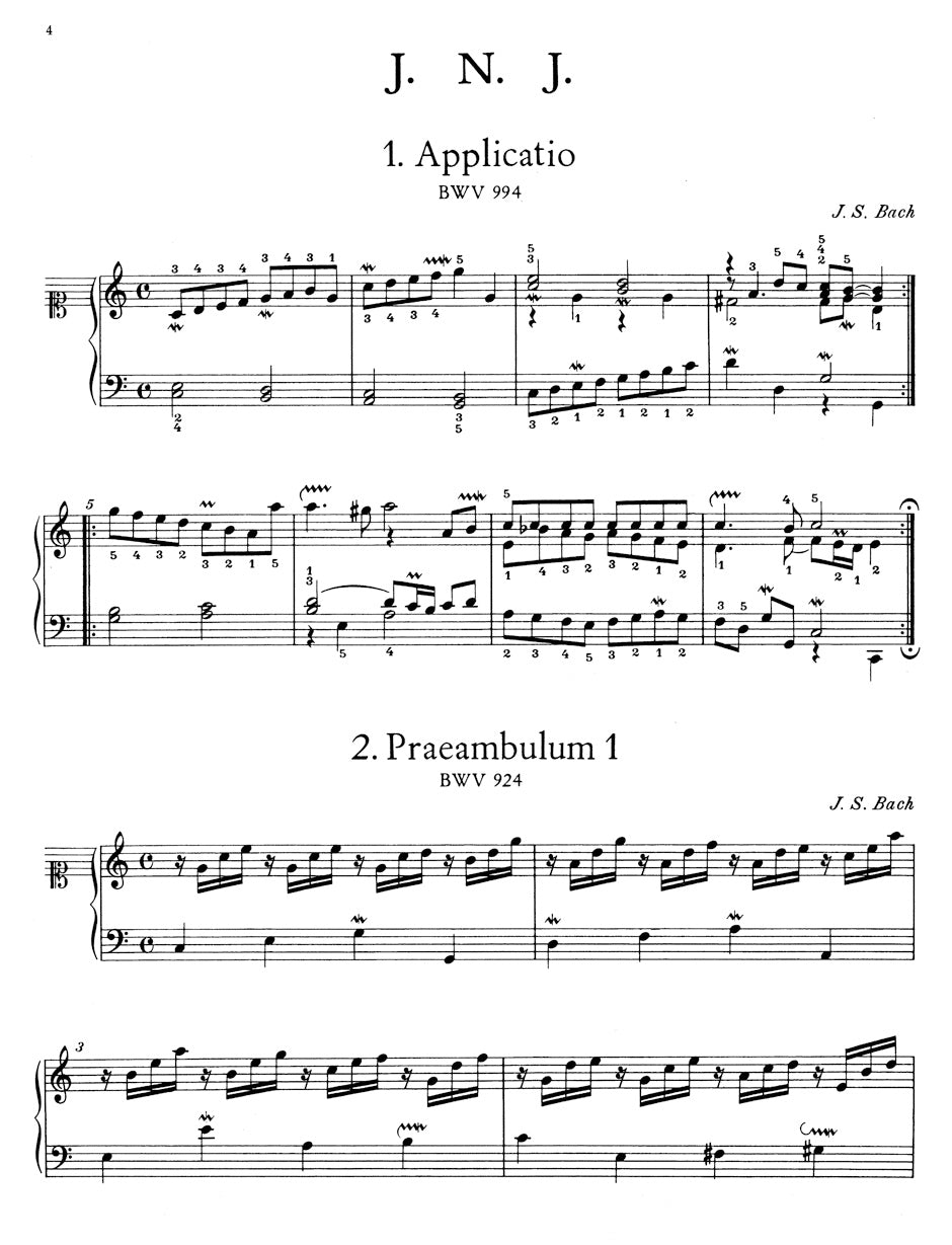 Bach: Notebook for Wilhelm Friedemann Bach
