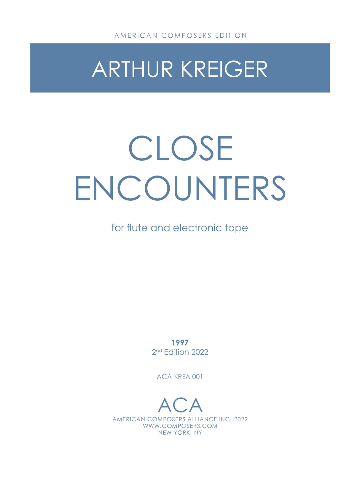 Kreiger: Close Encounters