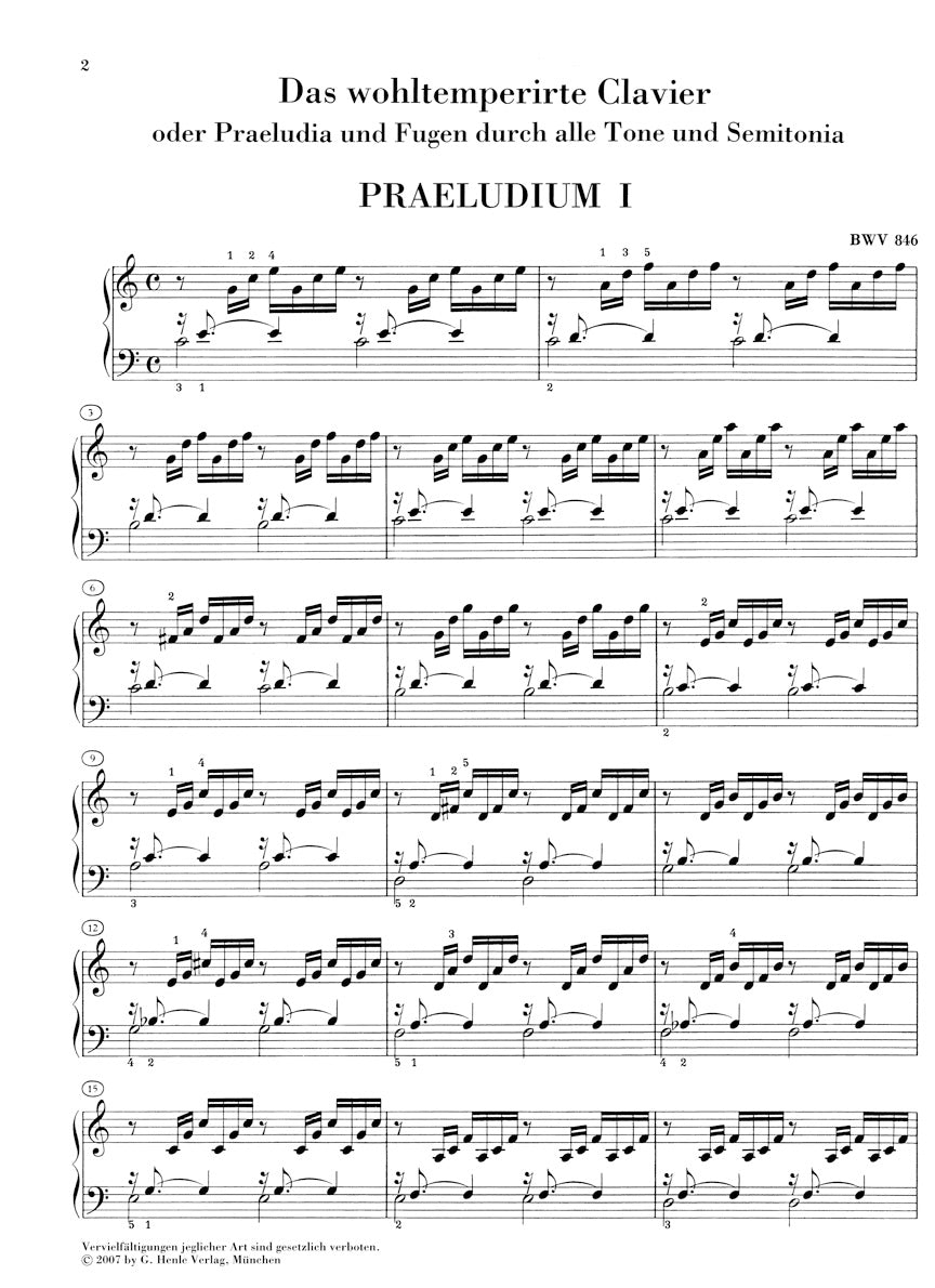 Bach: The Well-Tempered Clavier - Book 1, BWV 846-869 – Ficks Music