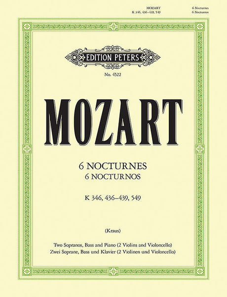 【MOZART】 Mozart: 6 Nocturnos, K. 346, 436–439, 549 – Ficks Music