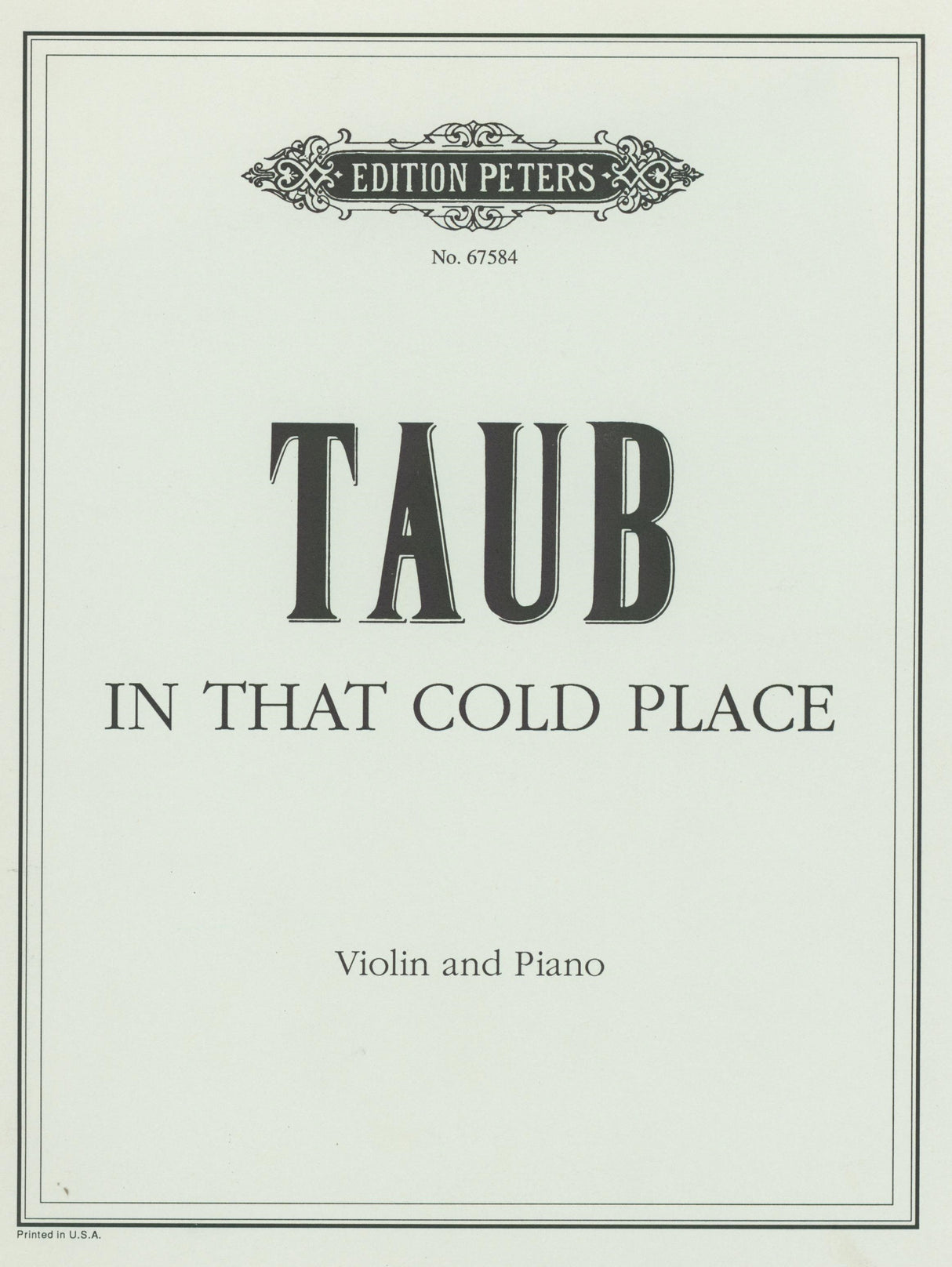 Taub: In That Cold Place