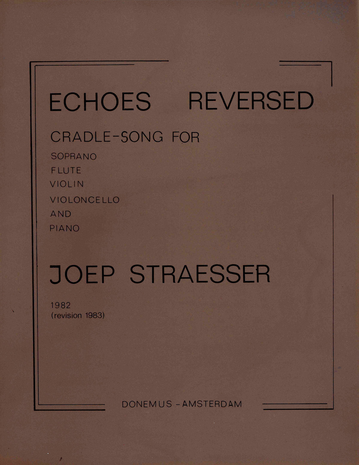 Straesser: Echoes Reversed