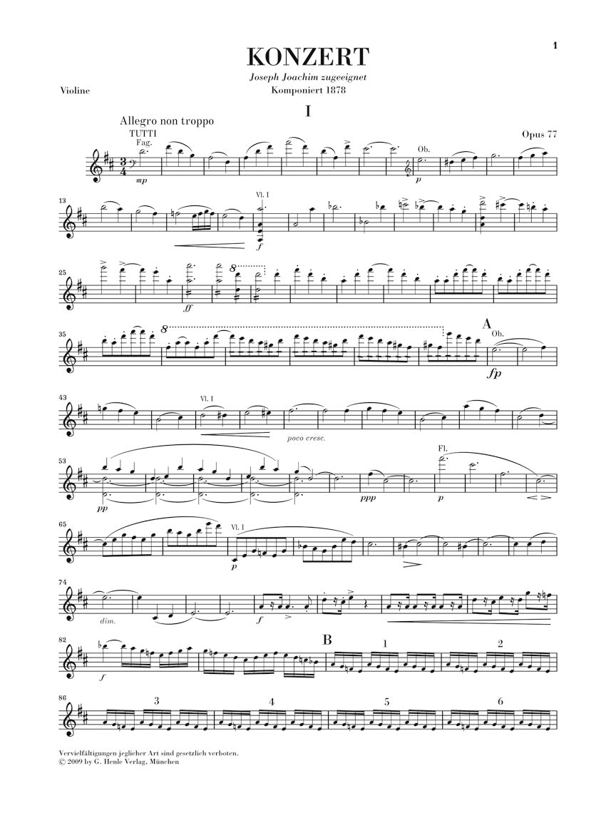 Brahms: Violin Concerto in D Major, Op. 77 – Ficks Music