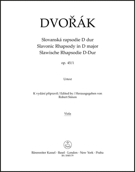 Dvořák: Slavonic Rhapsody in D Major, Op. 45, No. 1