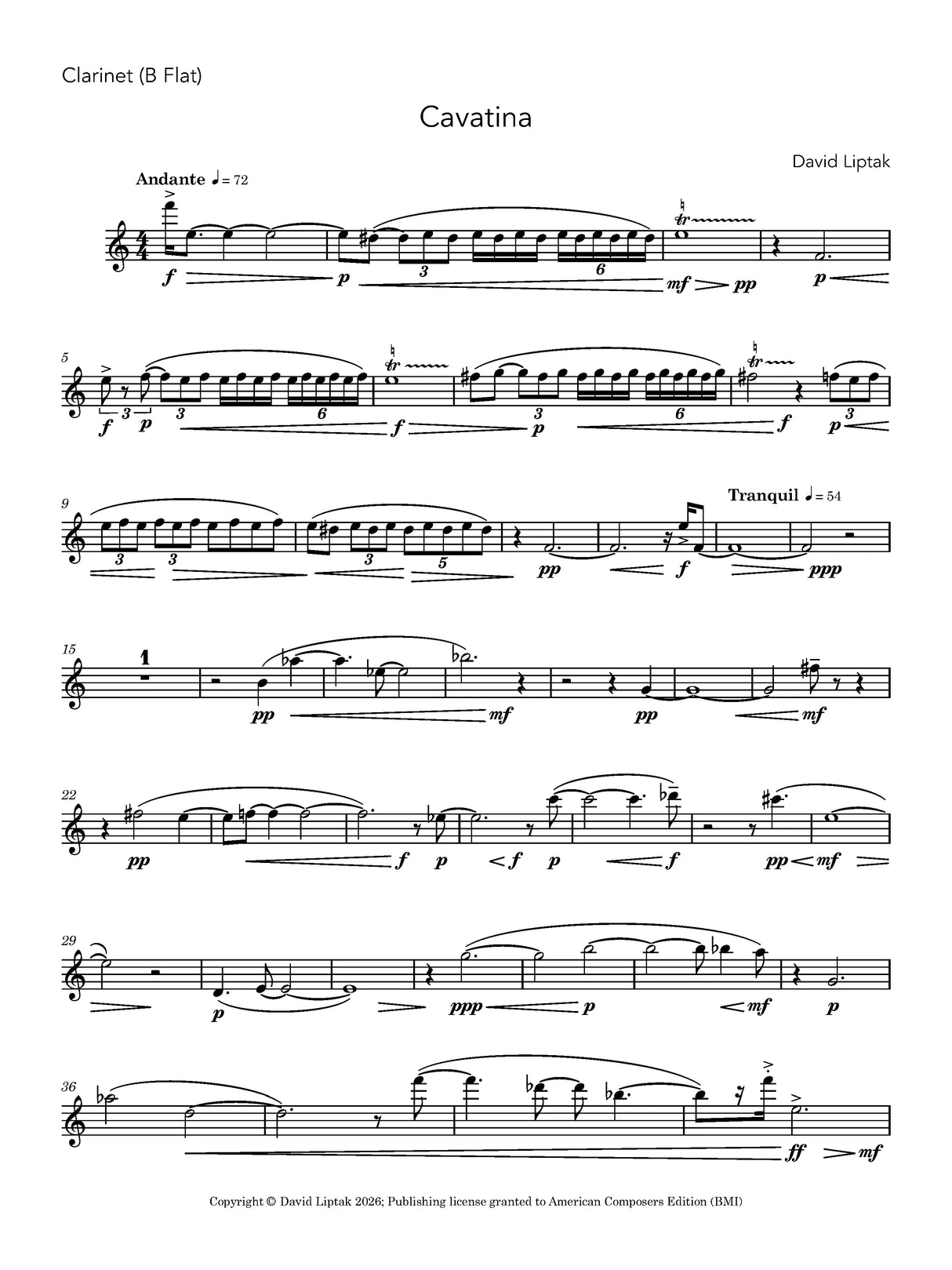 Liptak: Cavatina