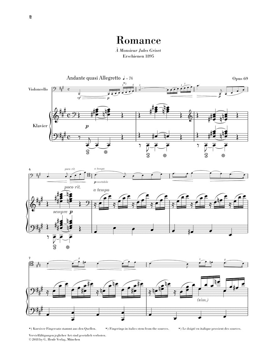 Fauré: Romance in A Major, Op. 69