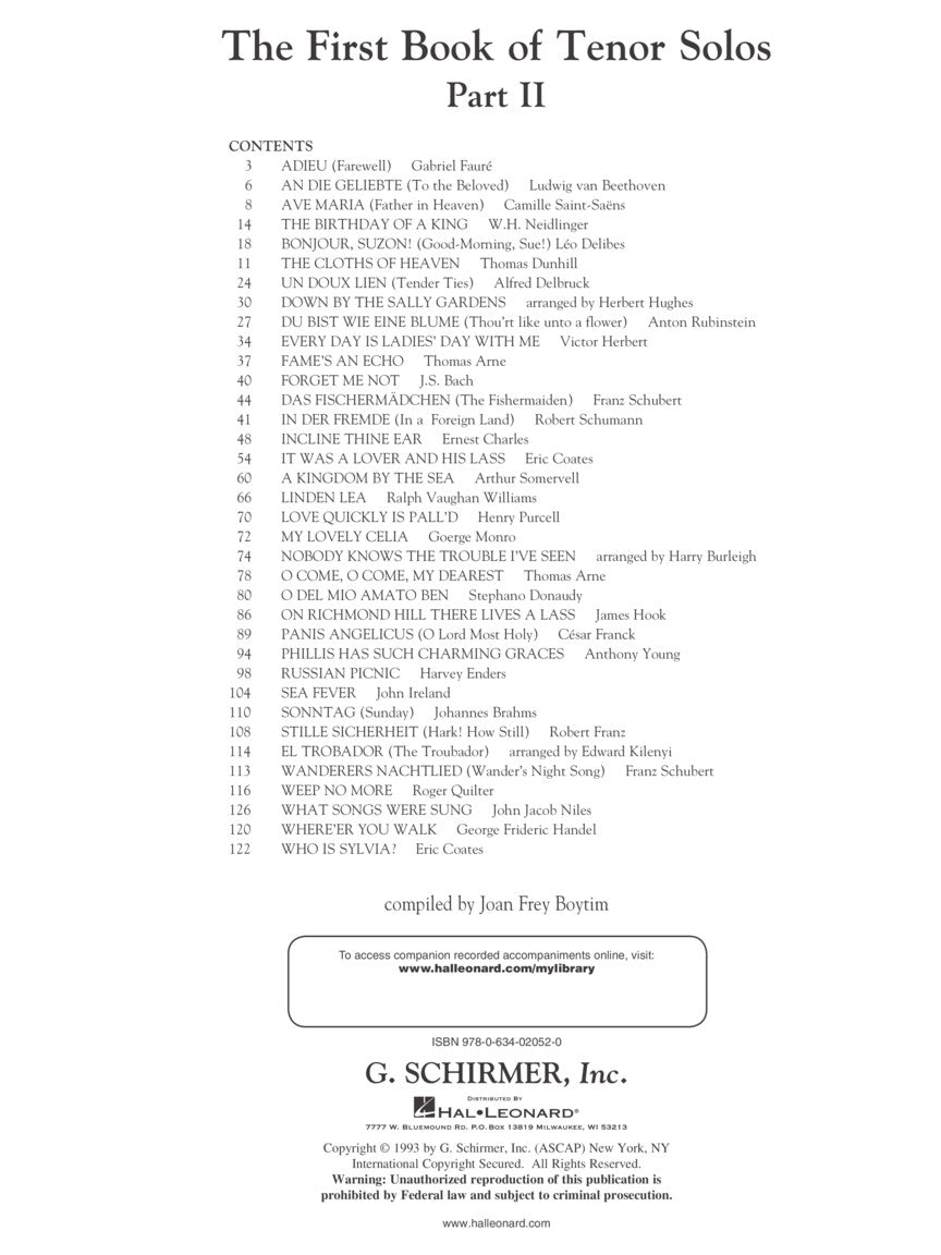 The First Book of Tenor Solos – Part 2