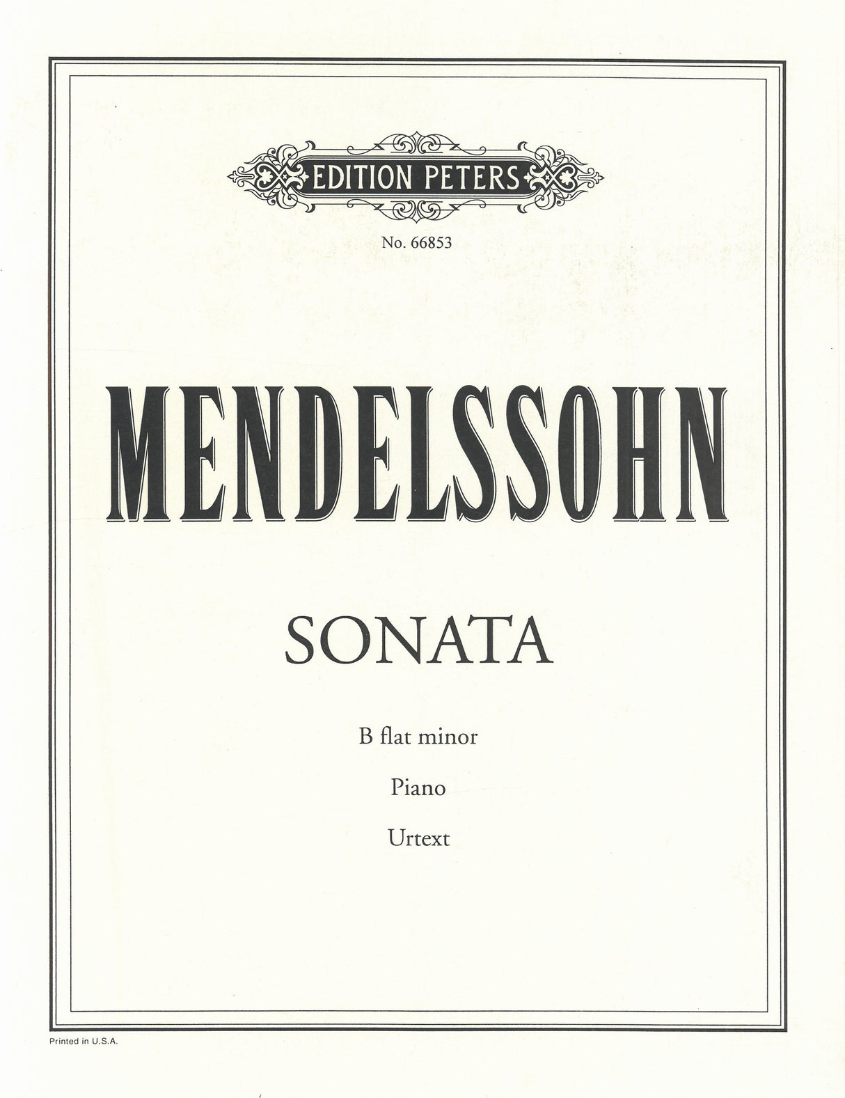 Mendelssohn: Piano Sonata in B Minor