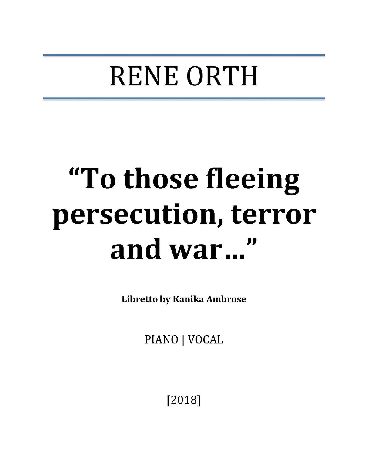 Orth: "To those fleeing persecution, terror, and war"