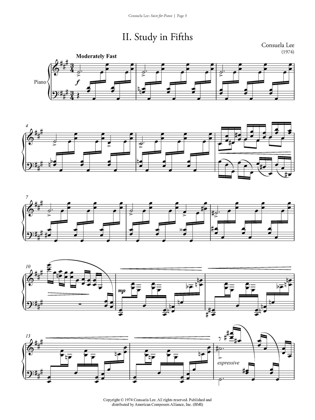 C. Lee: Suite for Piano