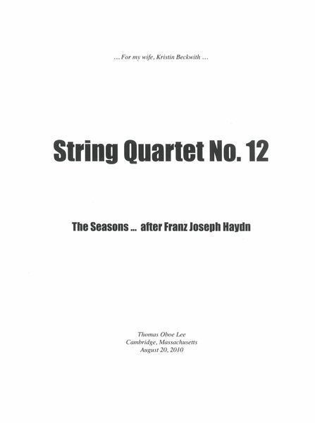 T.O. Lee: String Quartet No. 12