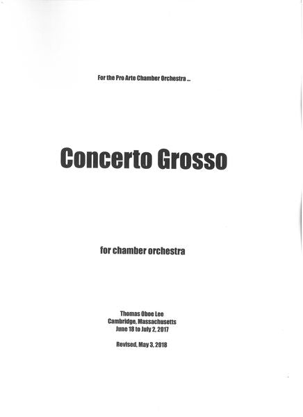 T.O. Lee: Concerto Grosso