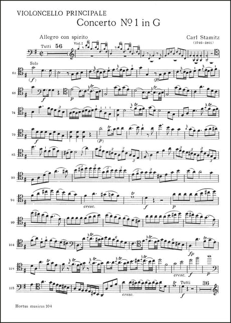 Stamitz: Cello Concerto No. 1 in G Major