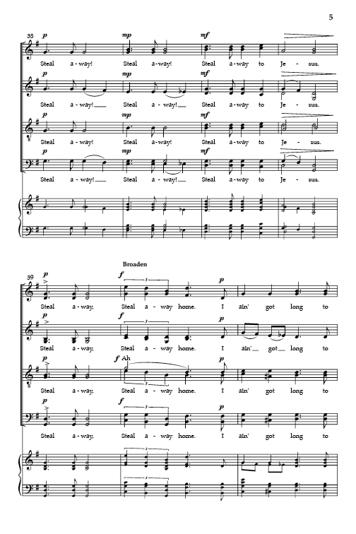 Steal Away (arr. for SATB)