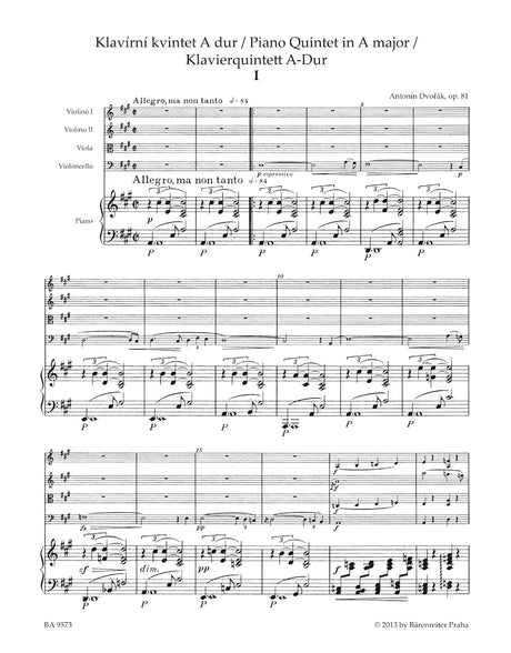 Dvořák: Piano Quintet in A Major, Op. 81