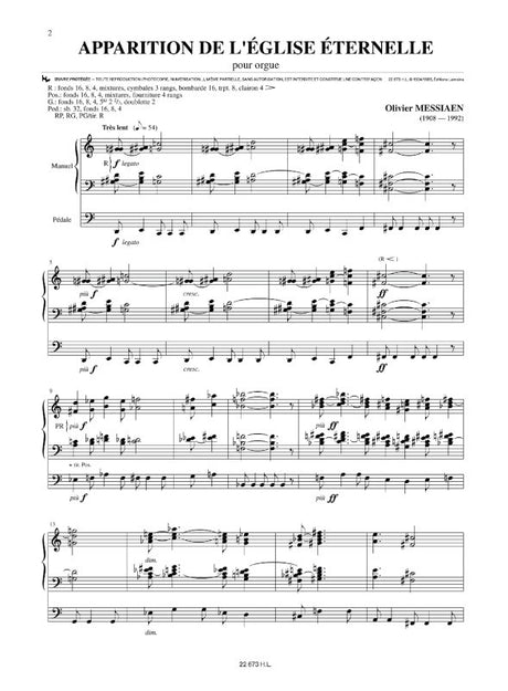 Messiaen: Apparition de l'église éternelle