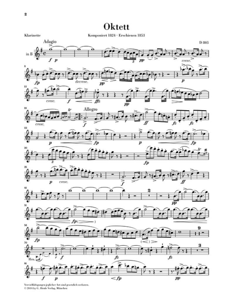 Schubert: Octet in F Major, Op. posth. 166, D 803 – Ficks Music