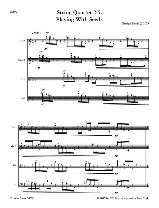 Lewis: String Quartet 2.5. "Playing with Seeds"