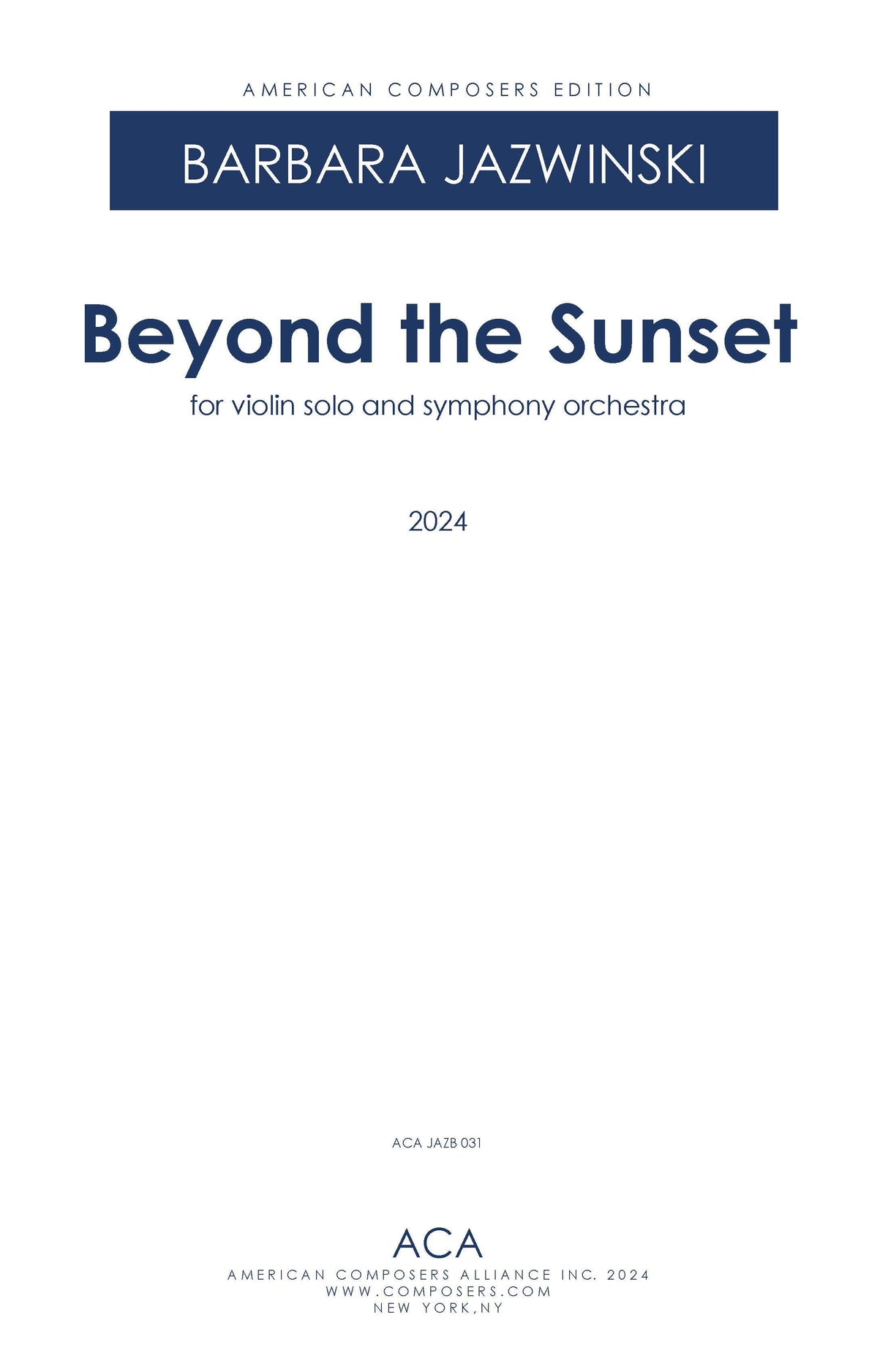 Jazwinski: Beyond the Sunset