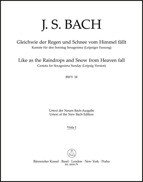 Bach: Gleichwie der Regen and Schnee vom Himmel fällt, BWV 18