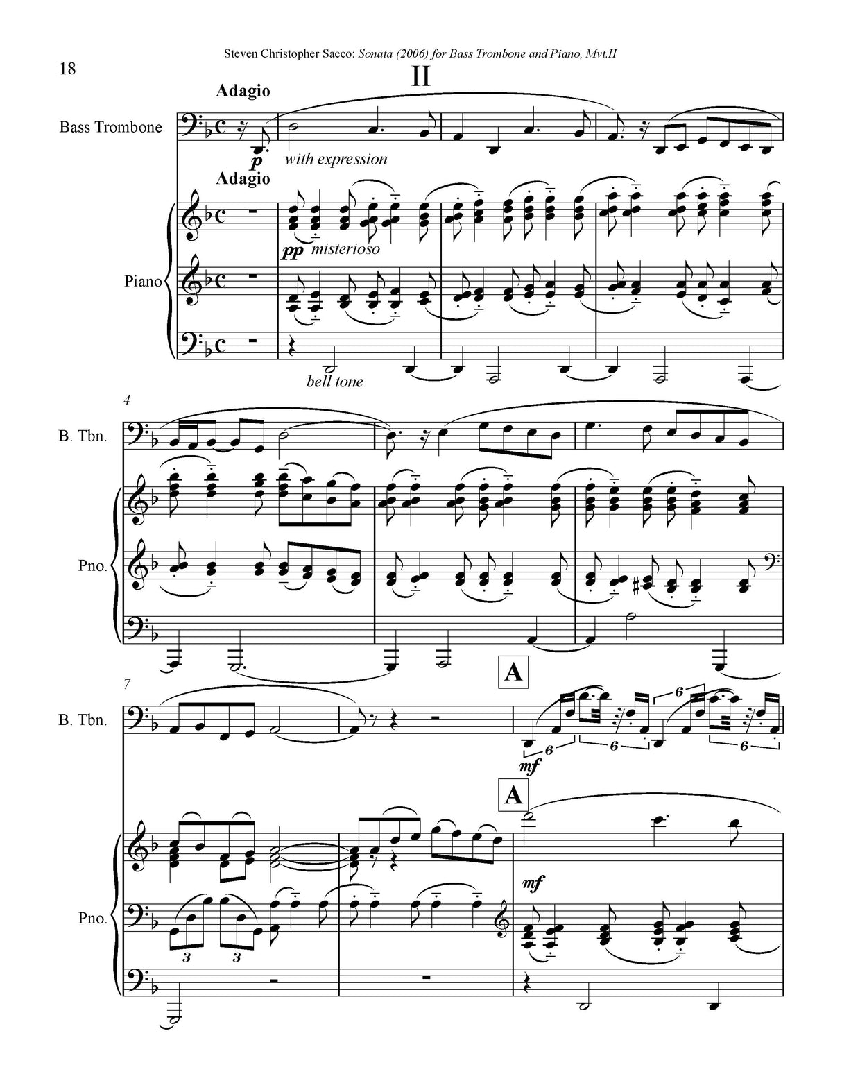 Sacco: Bass Trombone Sonata