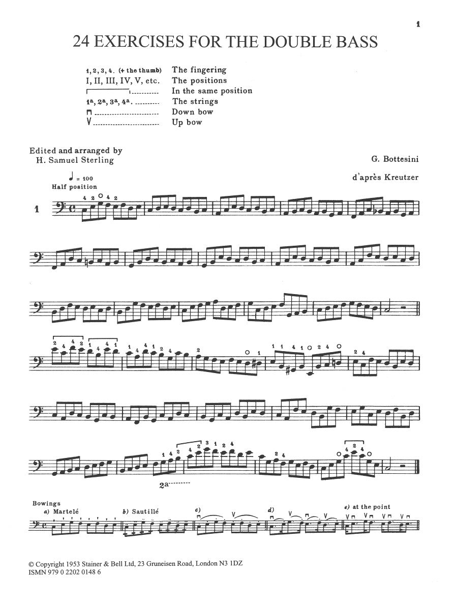 Bottesini: 24 Exercises for Double Bass
