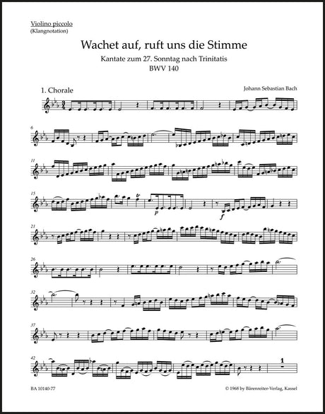 Bach: Wachet auf, ruft uns die Stimme, BWV 140