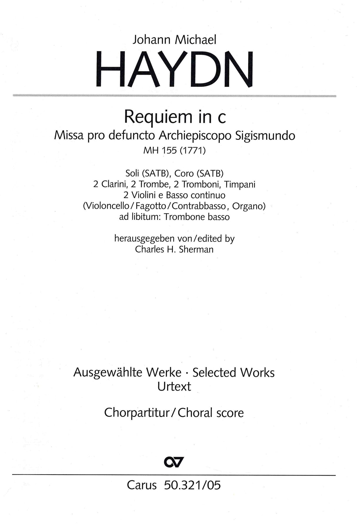 M. Haydn: Requiem in C Minor, MH 155