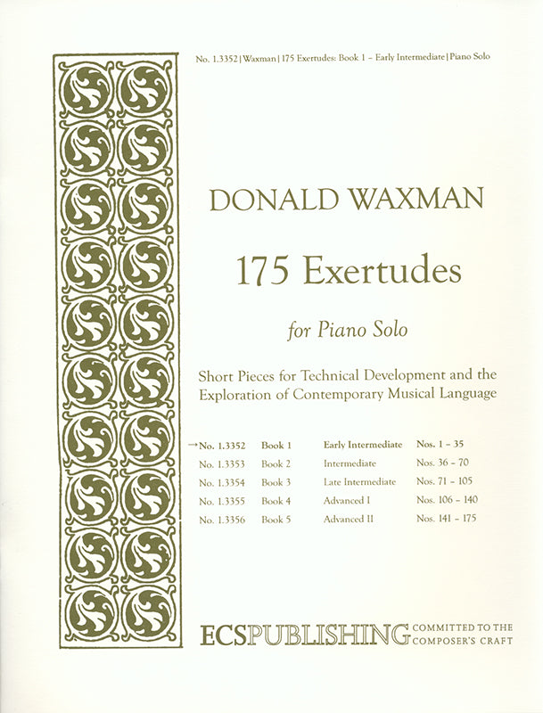 Waxman: 175 Exertudes - Book 1 (Early Intermediate)