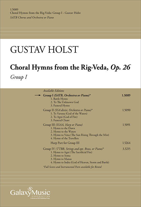 Holst: Choral Hymns from the Rig-Veda, Group 1