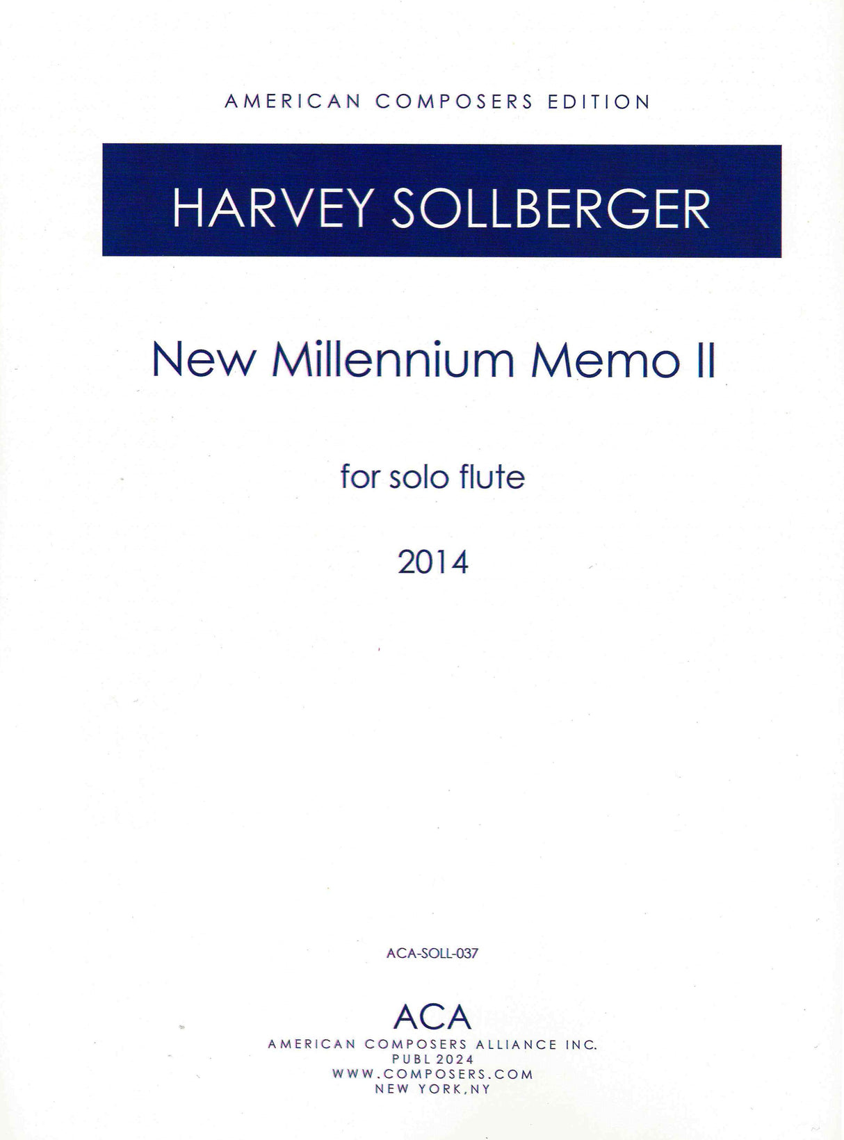 Sollberger: New Millennium Memo II