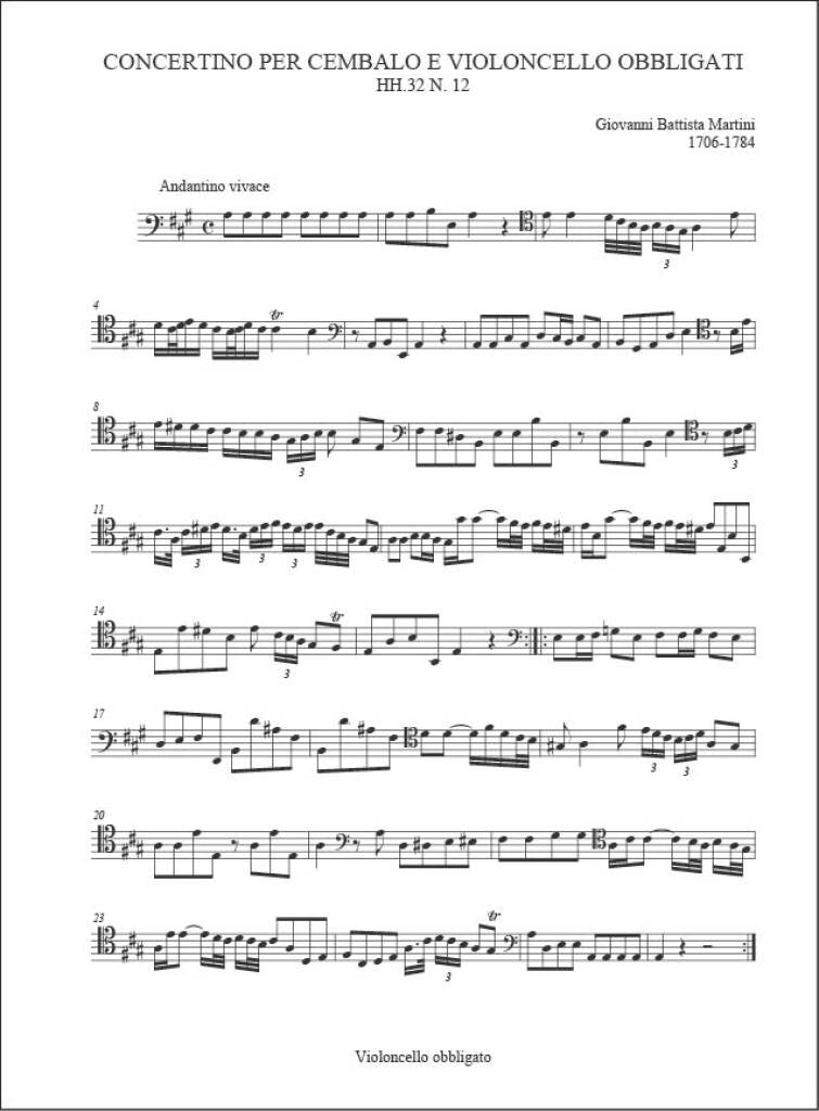 Martini: Concertino for Harpisichord & Cello Obbligato