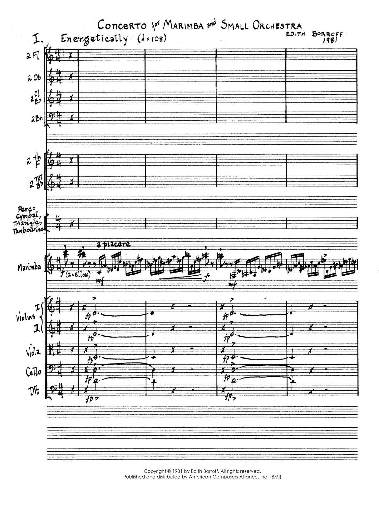Borroff: Marimba Concerto