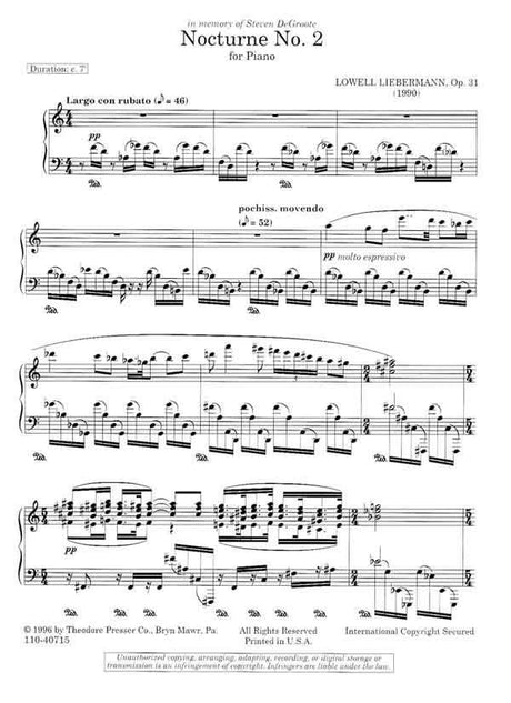 Liebermann: Nocturne No. 2, Op. 31