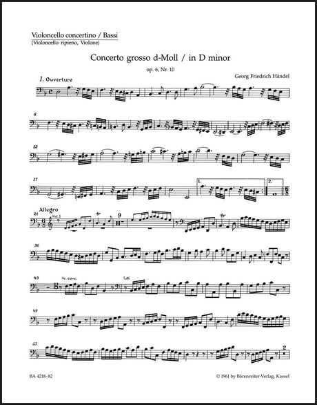 Handel: Concerto grosso in D Minor, HWV 328, Op. 6, No. 10