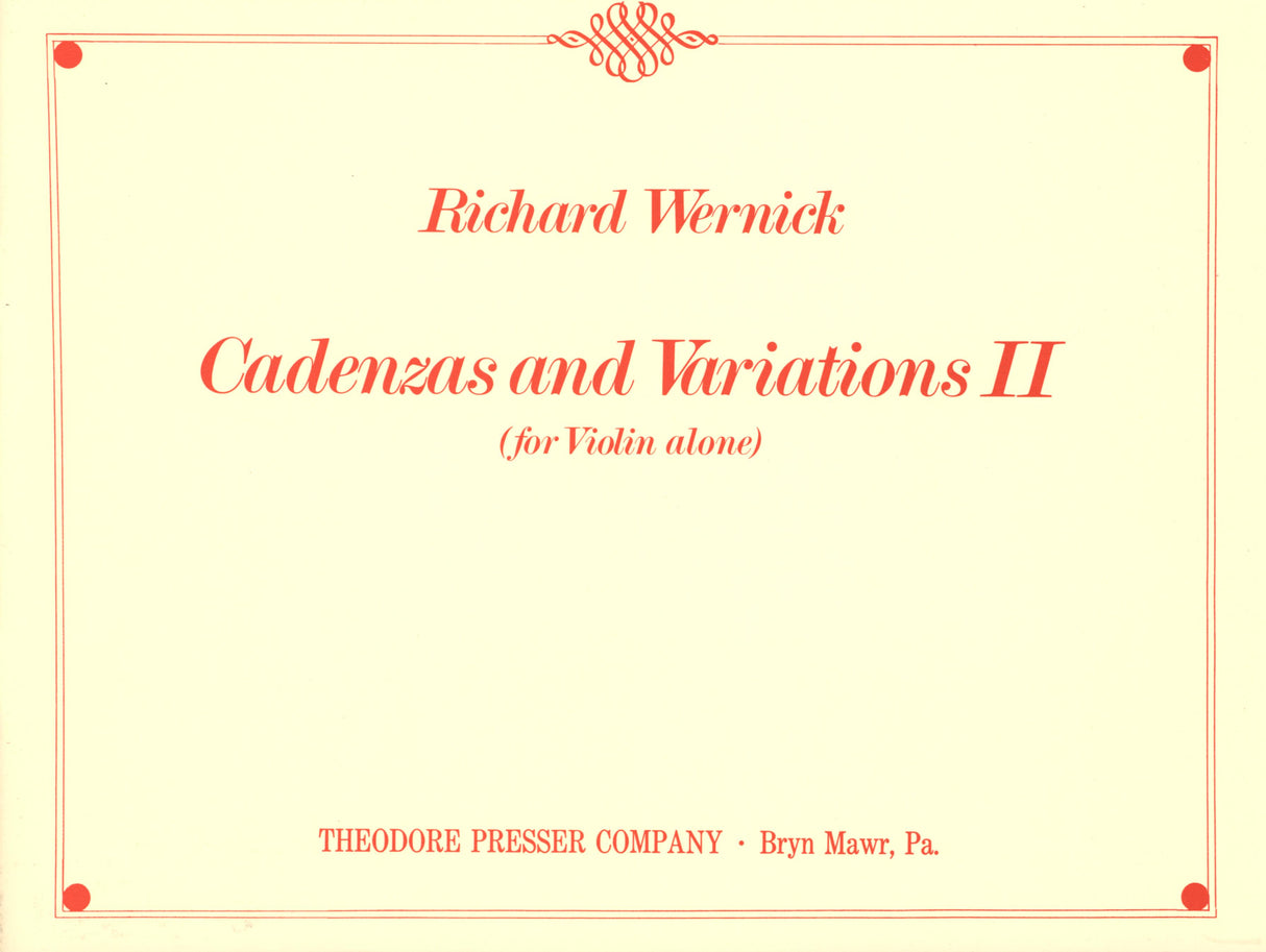 Wernick: Cadenzas and Variations II