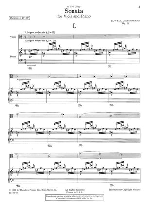Liebermann: Viola Sonata