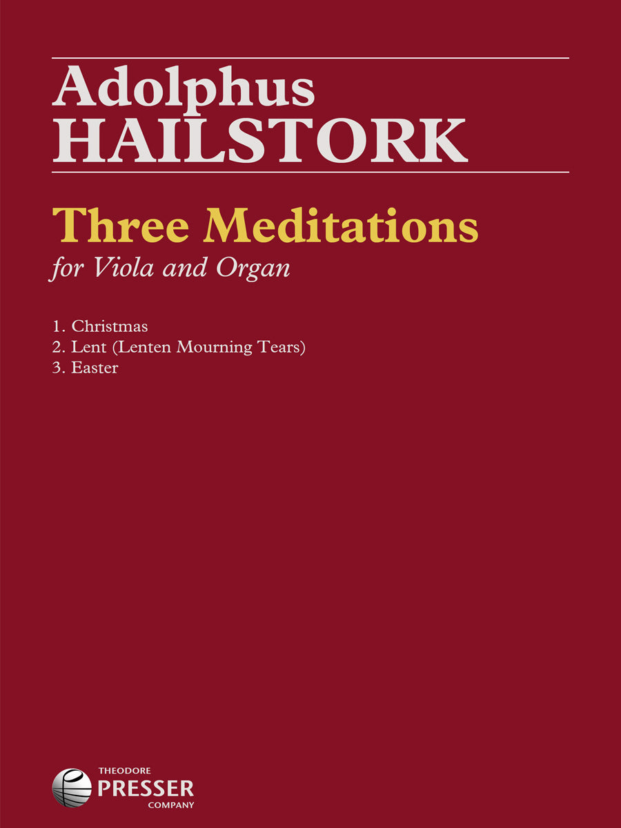 Hailstork: 3 Meditations for Viola and Organ