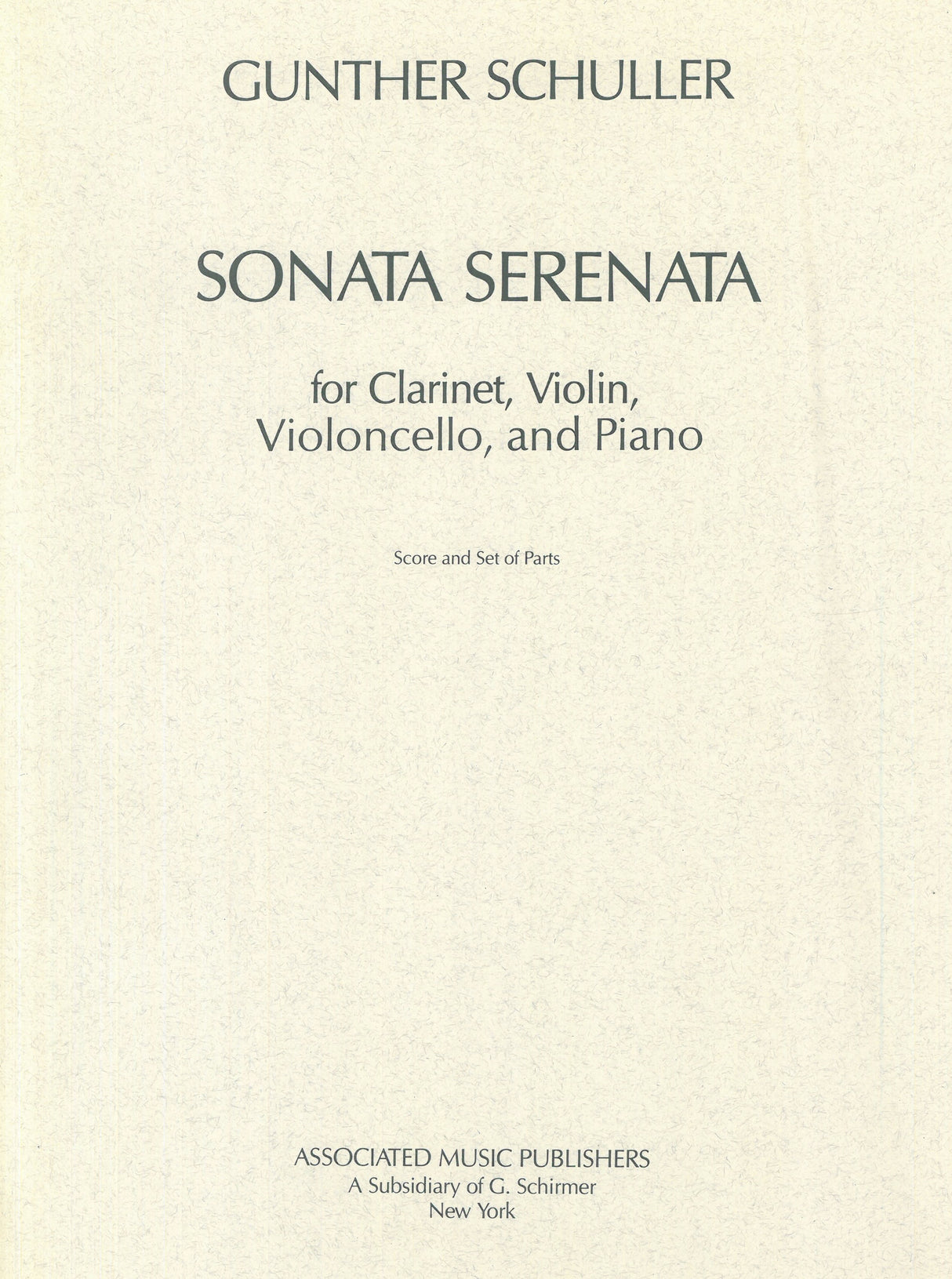 Schuller: Sonata Serenata