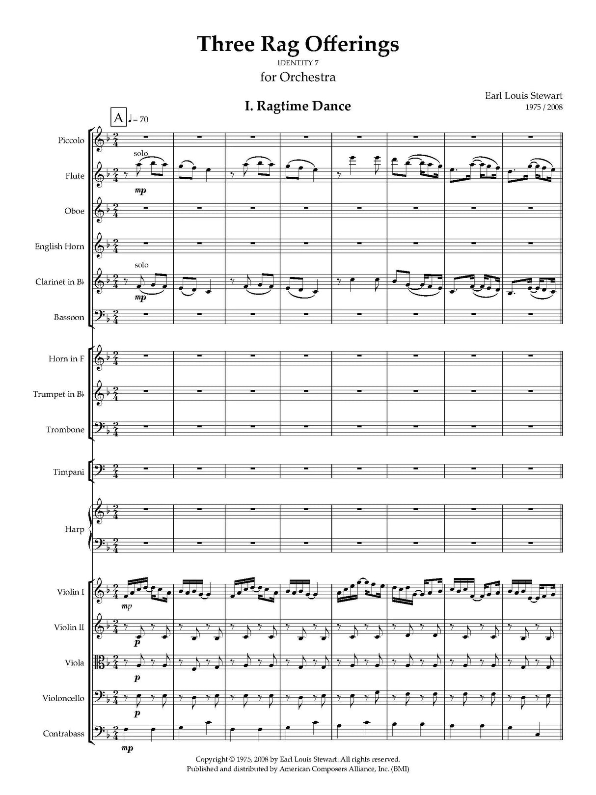 Stewart: Three Ragtime Offerings